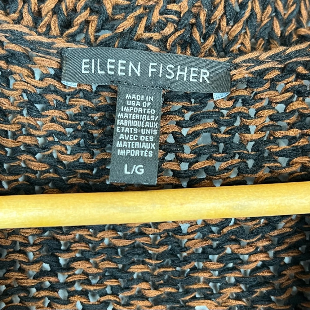 NWOT Eileen Fisher Marled Organic Cotton Blend Funnel-neck Sweater In Nutmeg - Picture 9 of 11
